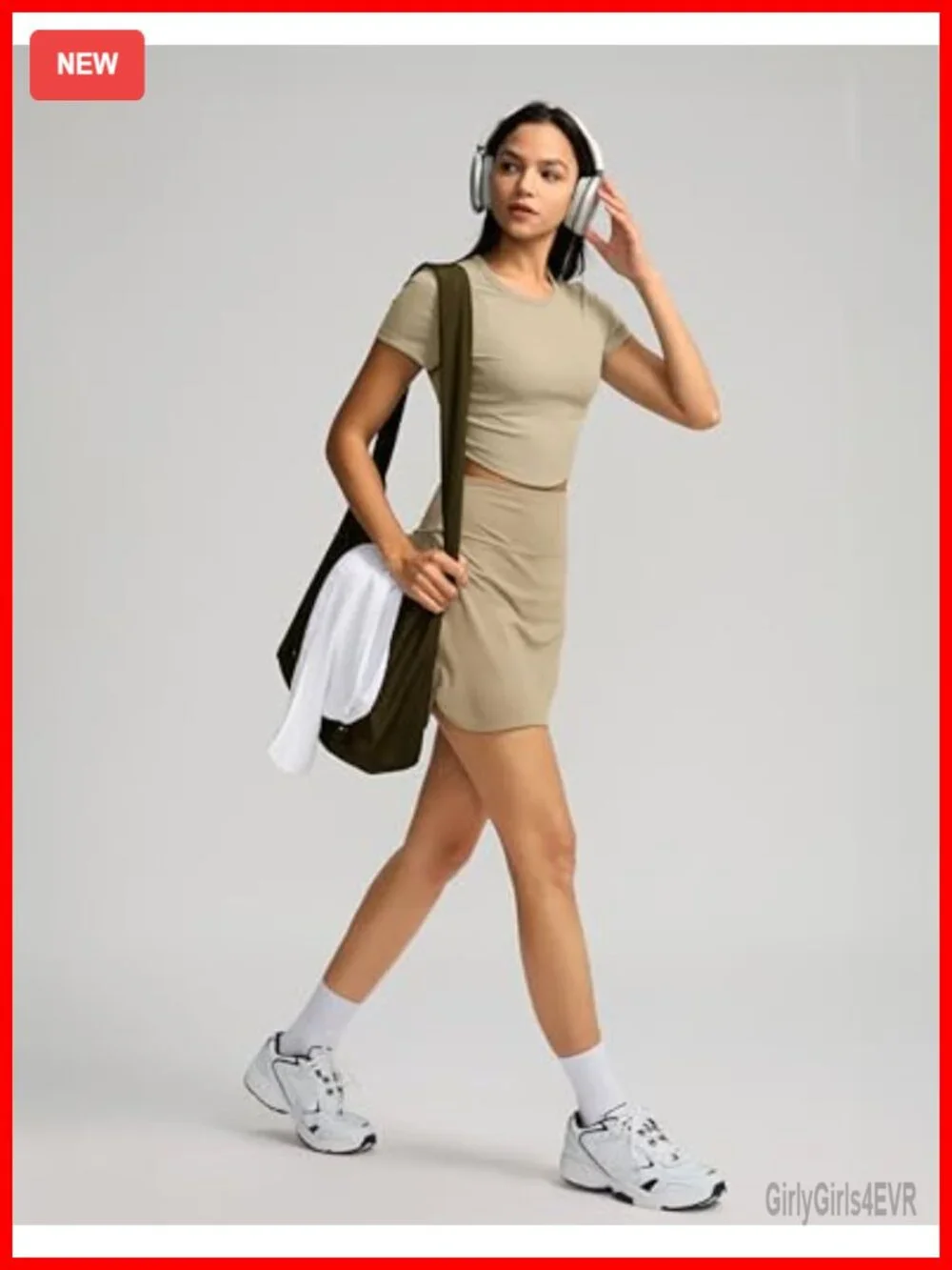 High Waisted Golf Skort with Shorts, UPF50+ Stretch, 3 Pockets, 15